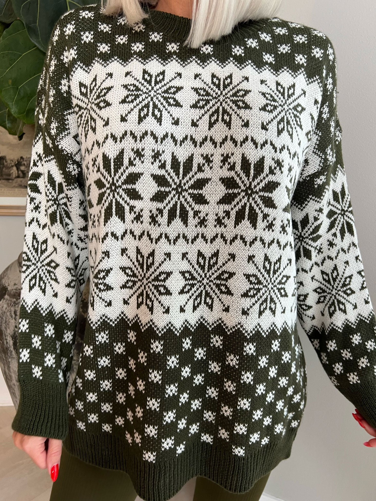 Christmas - Plus size Jultröja med snöflingor